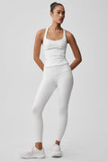 Airbrush Sparks Fly Corset Tank - White